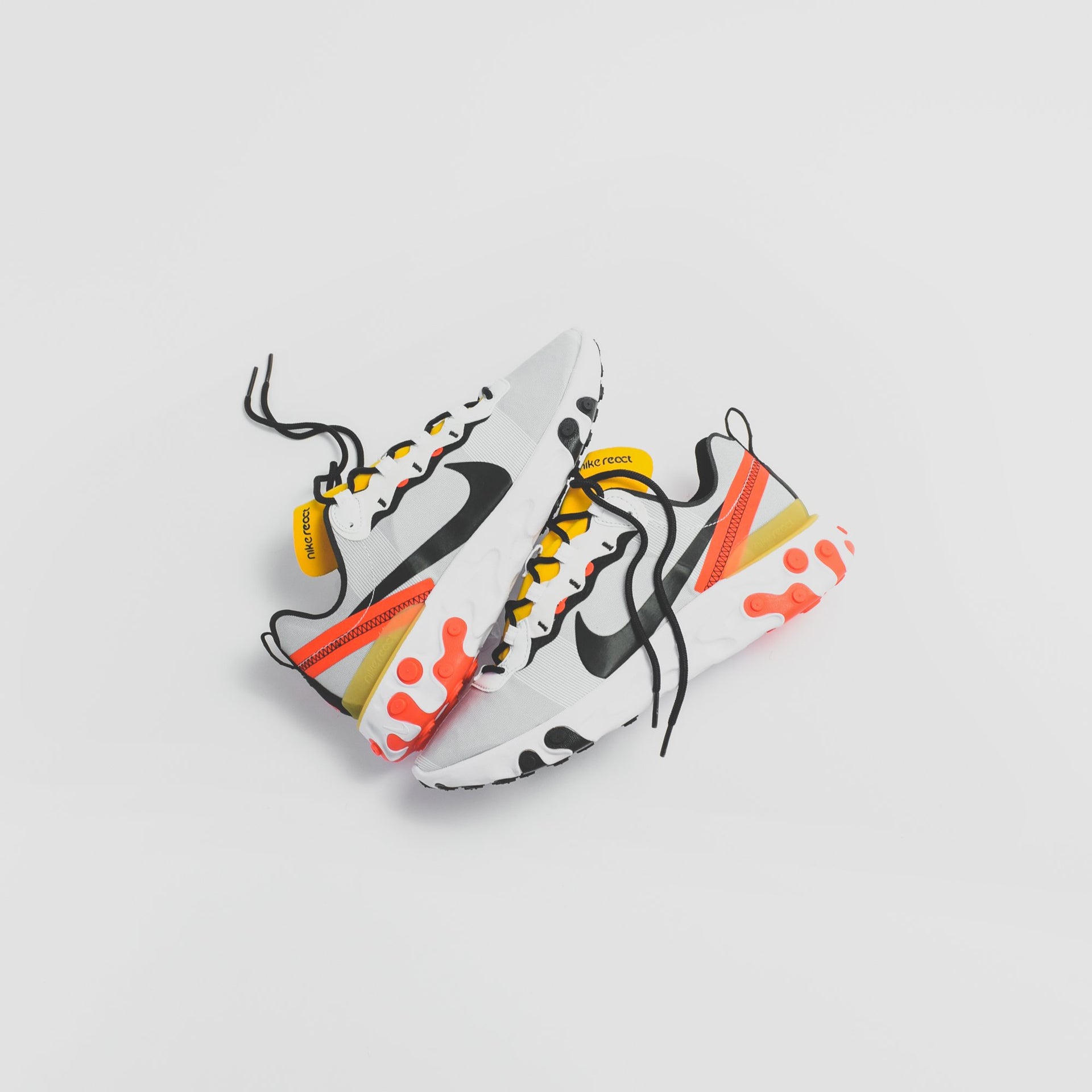 Nike React Element 55 - White / Black / Bright Crimson / Tour Yellow