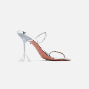 Amina Muaddi Gilda Sandal CL Heel 95mm - Mirror Silver