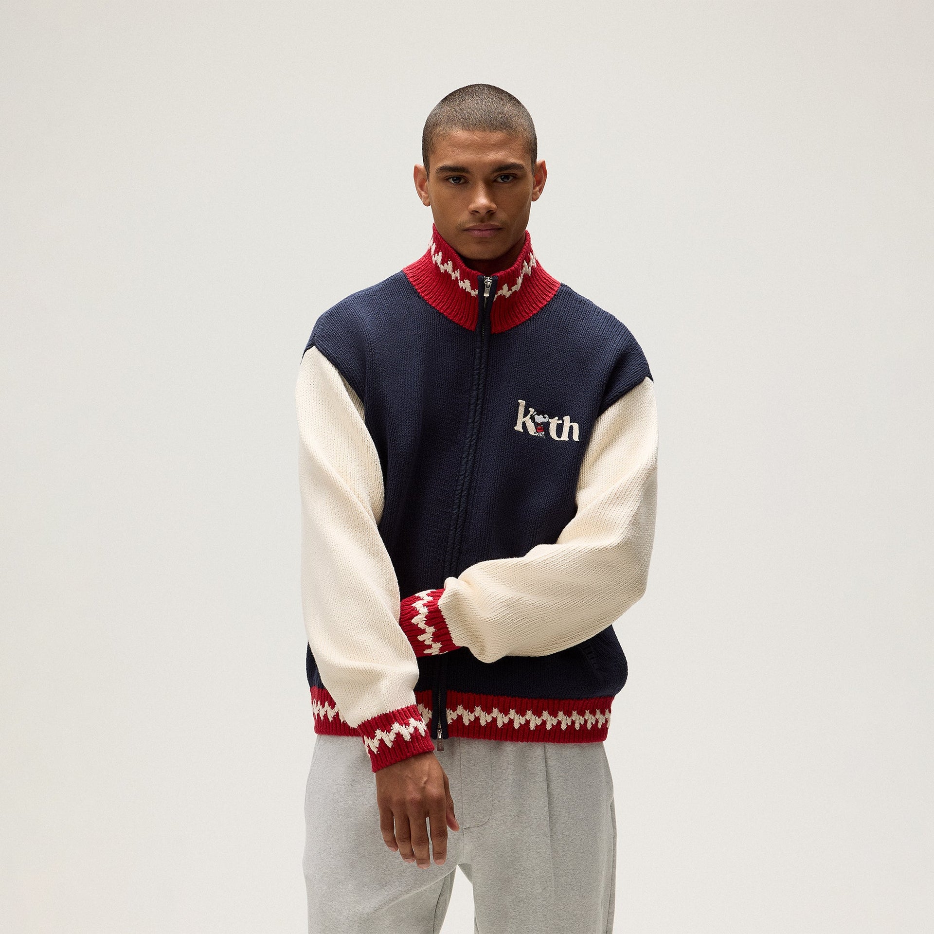 Kith for Peanuts Globe Wyona Full Zip Sweater - Nocturnal