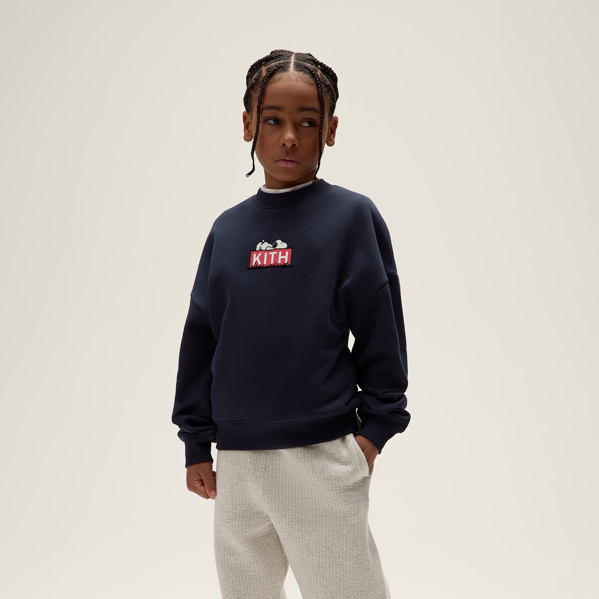 Kith Kids for Peanuts Doghouse Classic Logo Crewneck - Nocturnal