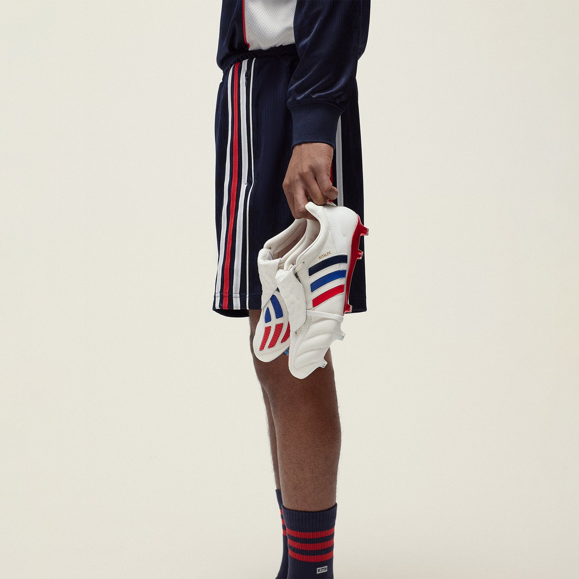 Kith for adidas Football Predator Mania Cleats in White / Vivid Red / Royal Blue