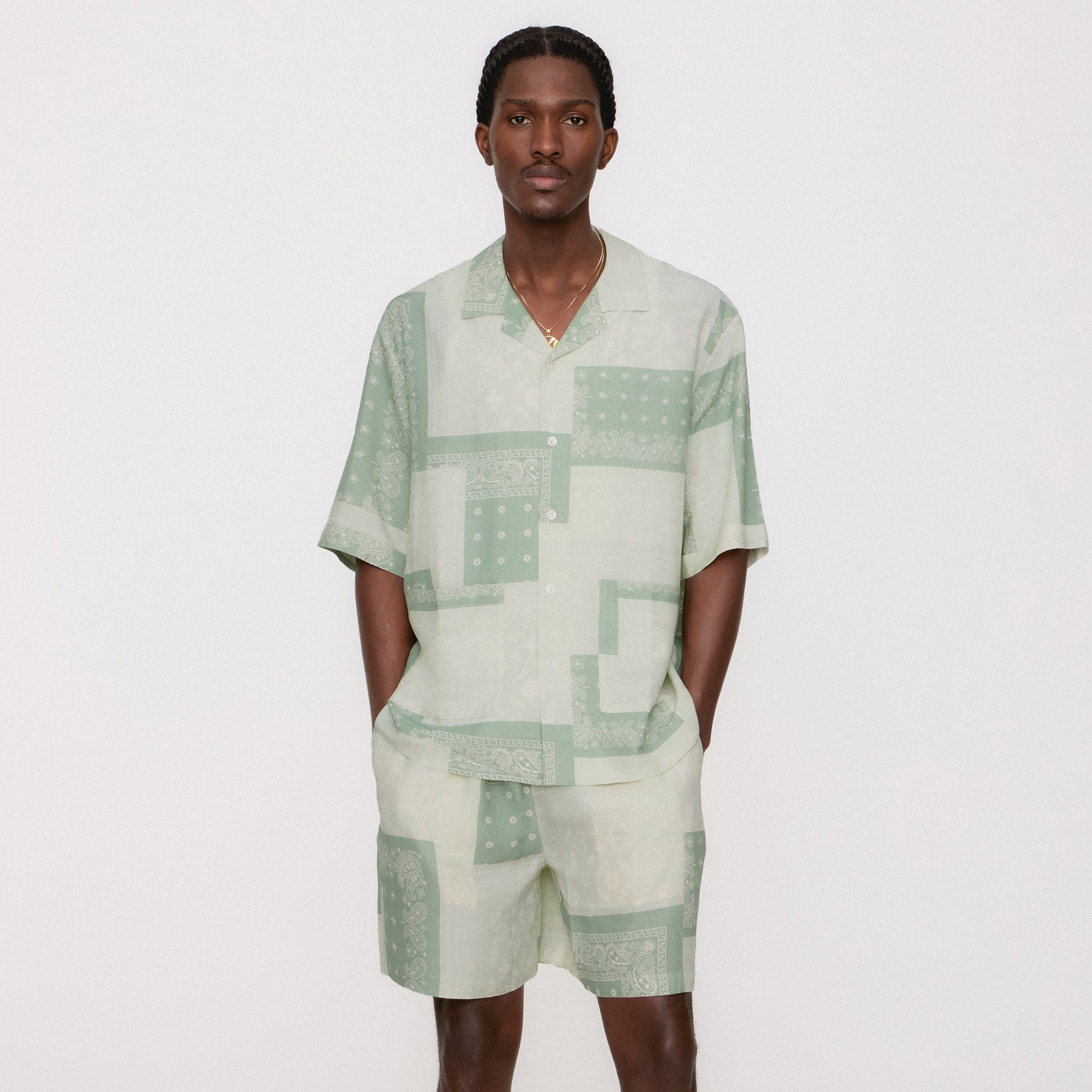 Kith Silk Lyocell Bandana Cedar Short - Realm