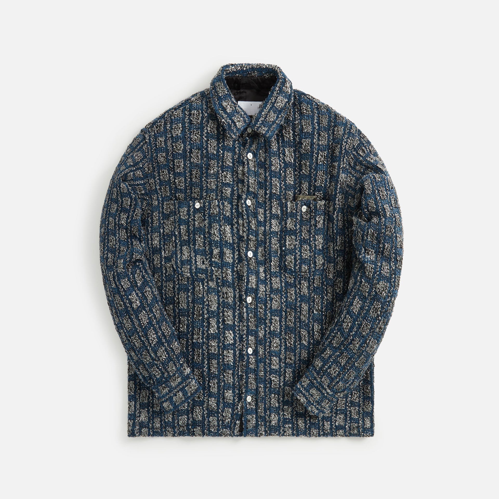 4S Designs Channel Linked Braid Heavy Plaid T Work Shirt - Navy