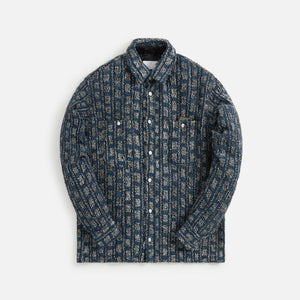 4S Designs Channel Linked Braid Heavy Plaid T Work Shirt - Navy