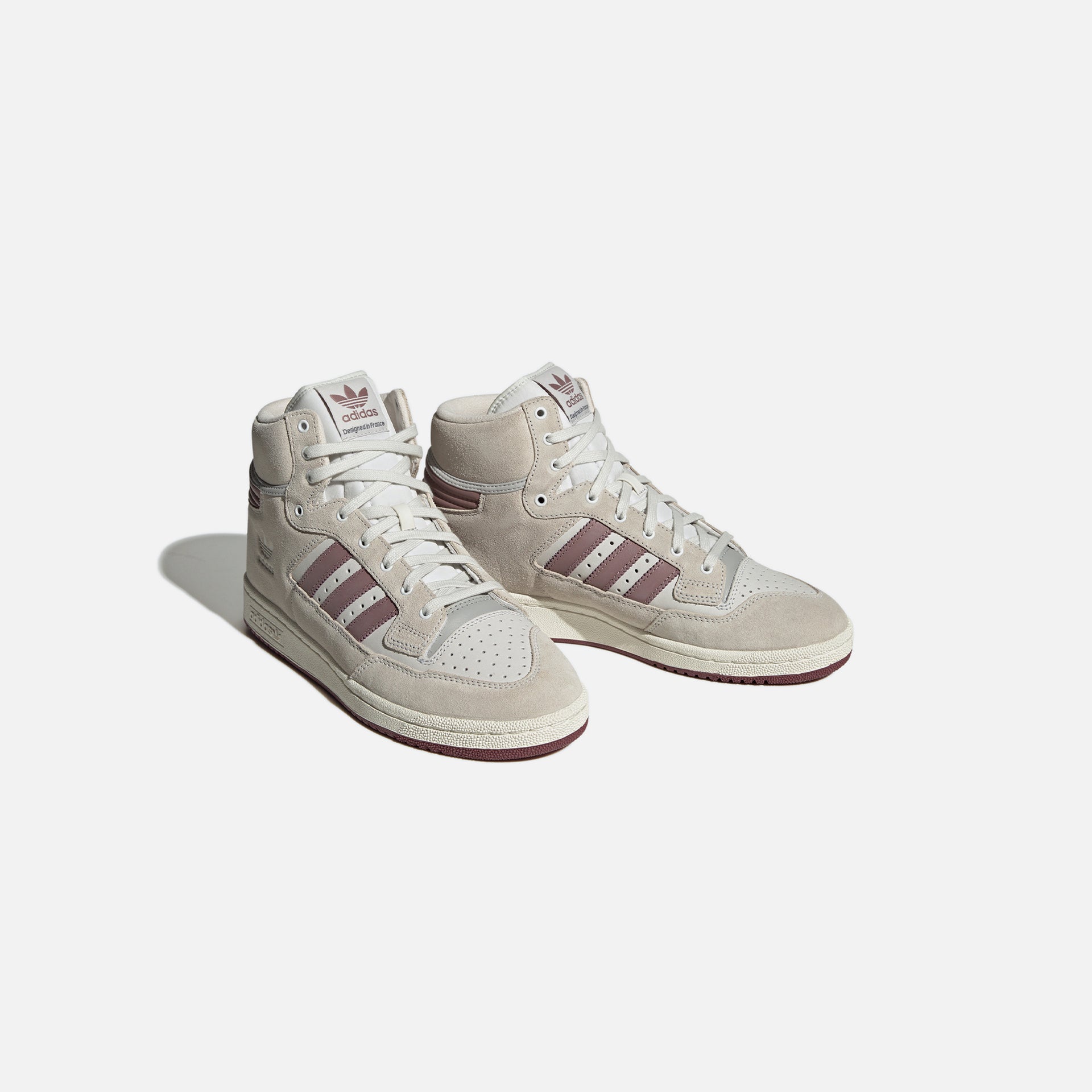 adidas Original Centennial High 85 - Crystal White / Purple / Burgundy