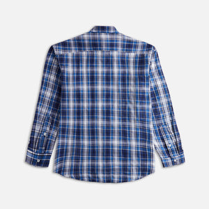 1017 ALYX 9SM Stud Embellished Plaid Long Sleeve Shirt - Blue