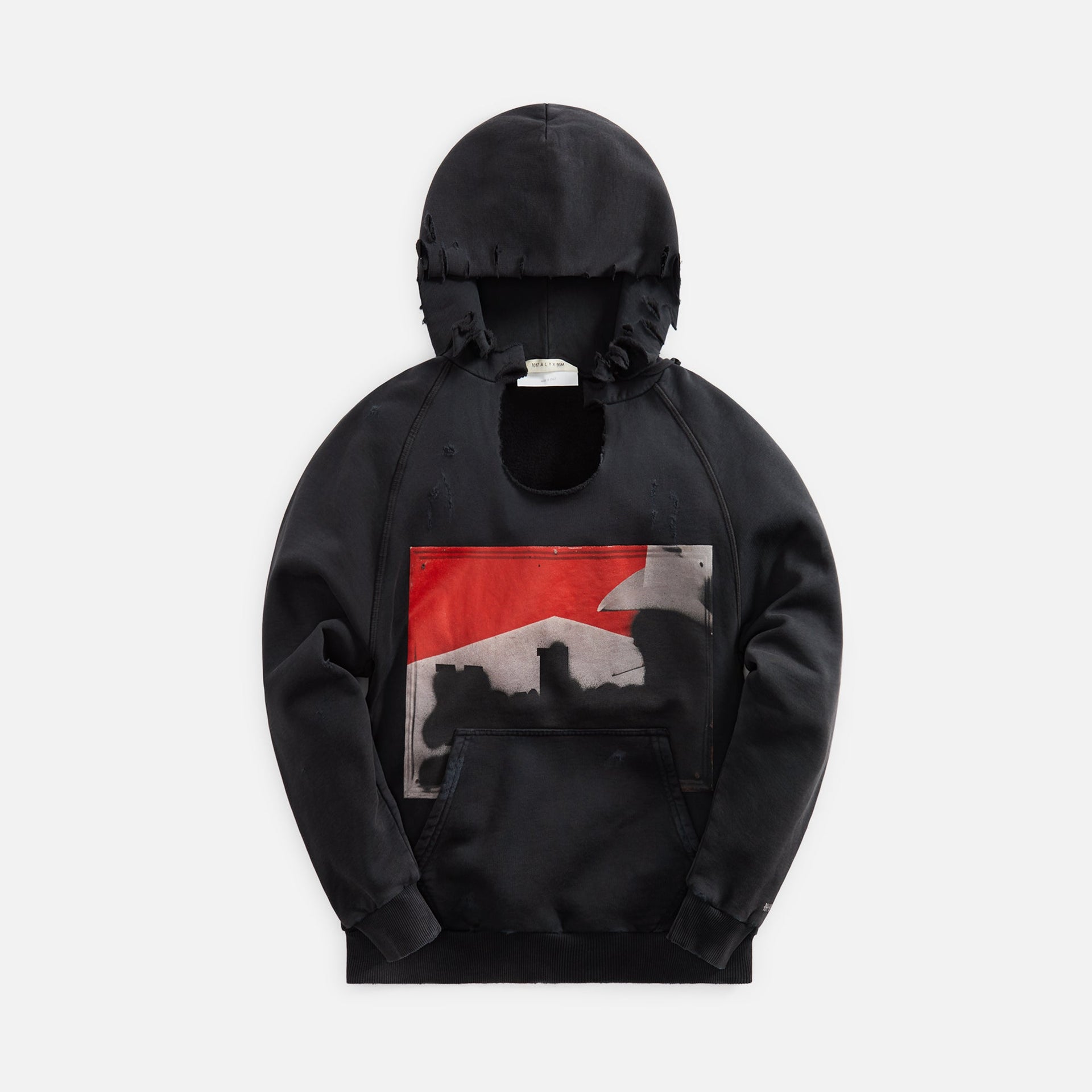 1017 ALYX 9SM Destroyed Mark Flood Box Hoodie - Washed Black