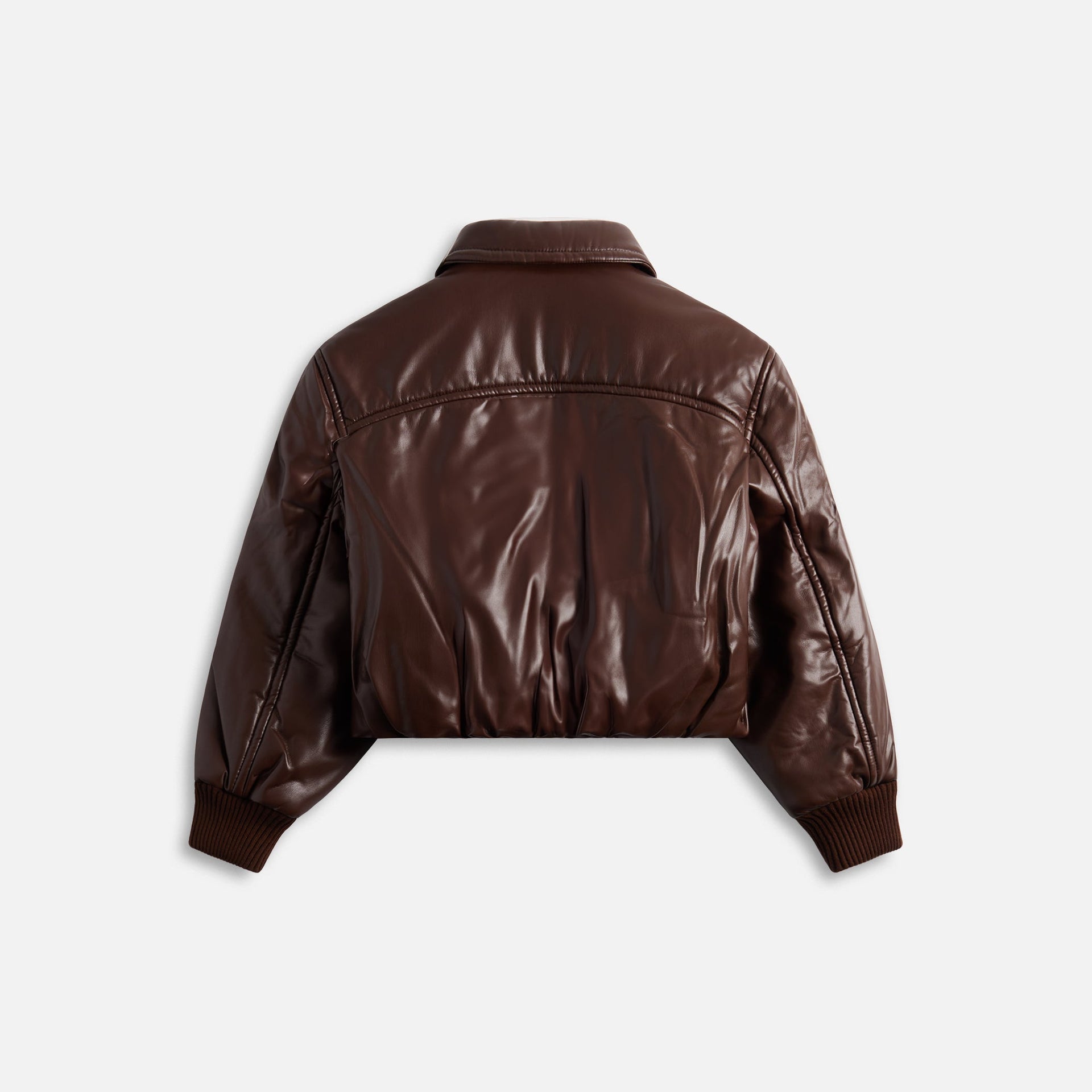 Agolde Tate Padded Vegan Leather Bomber - Espresso