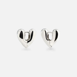 Annika Inez Small Heart Hoops - Silver