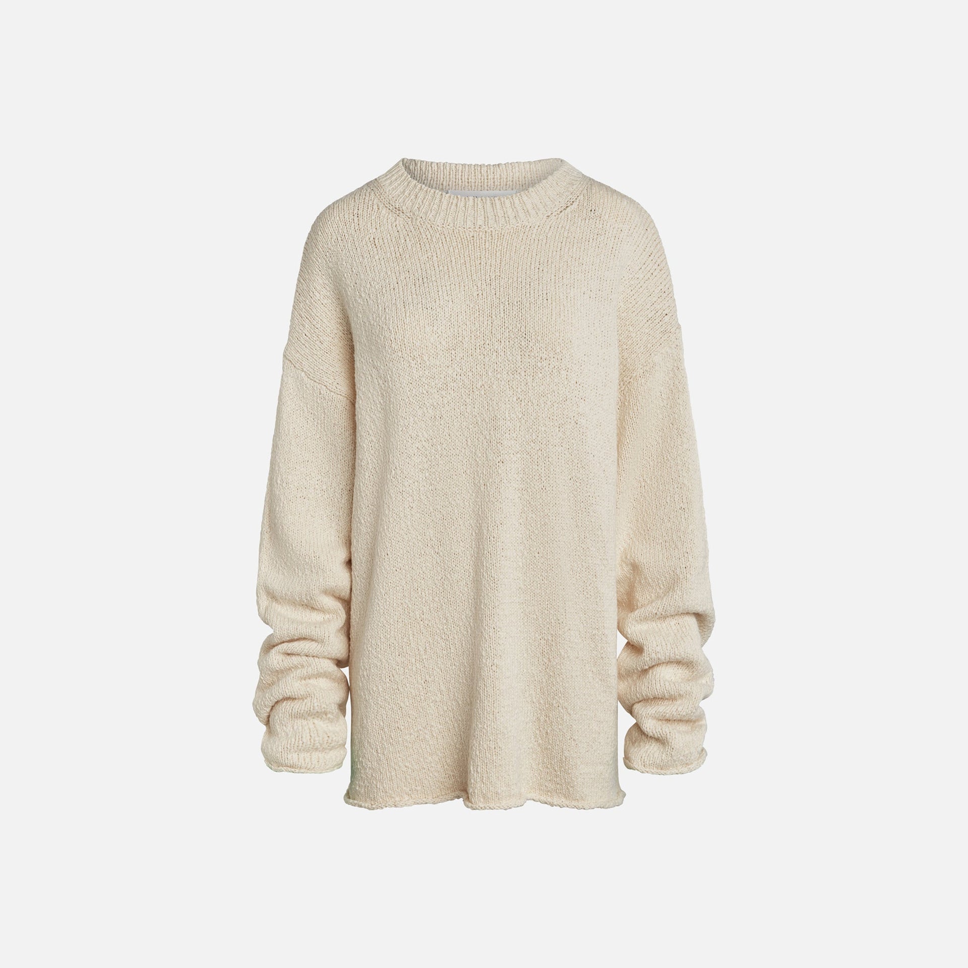 Aya Muse Beige Vintage Crewneck Sweater - Cream