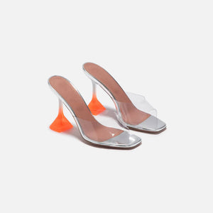 Amina Muaddi Lupita Glass Slipper - Transparent / Orange Ombre