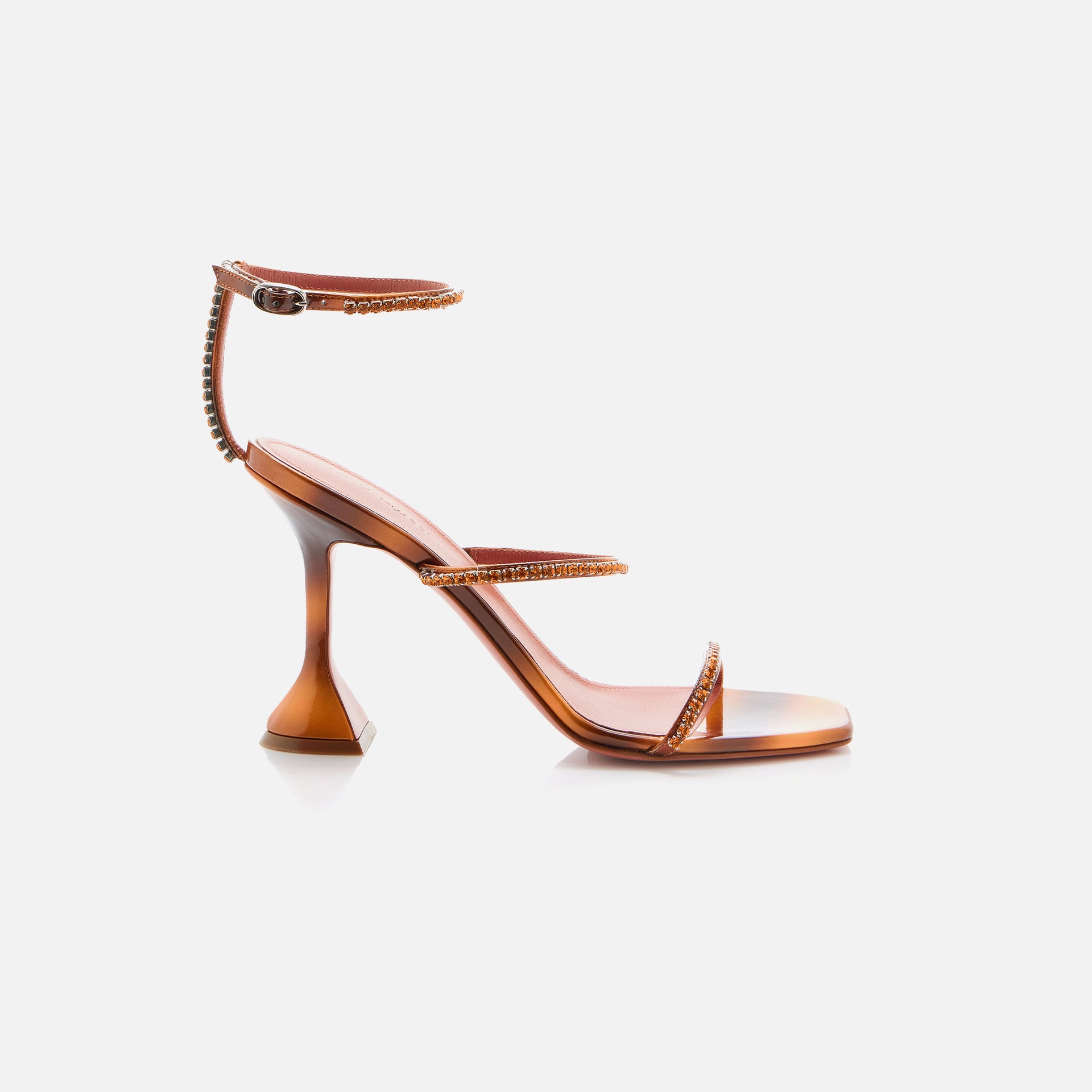 Amina Muaddi Gilda Sandal Patent The Eye of the Tiger + Topaz C