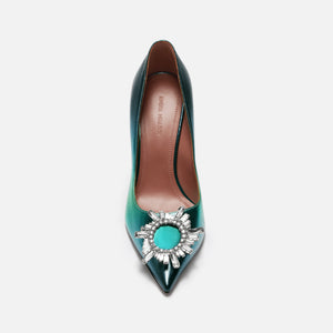 Amina Muaddi Begum Mule - Deep Sea Ombre Metallic Nappa