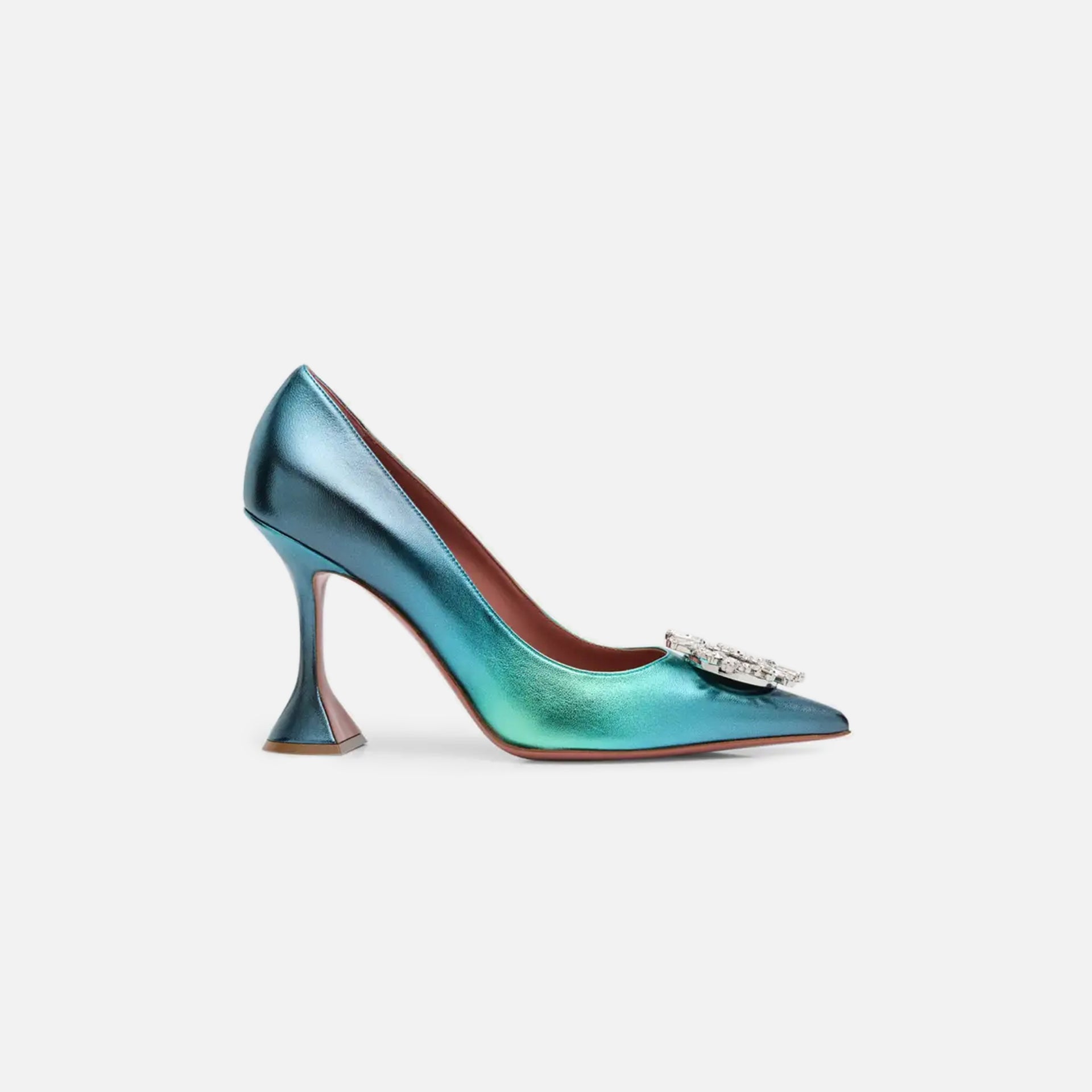 Amina Muaddi Begum Mule - Deep Sea Ombre Metallic Nappa