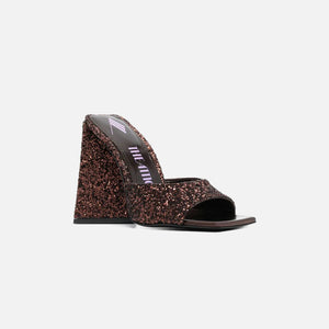 The Attico Devon Mule - Glitter Dark Brown