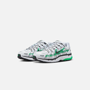 Nike P-6000 - White / Black / Metallic Silver / Spring Green