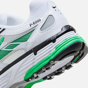 Nike P-6000 - White / Black / Metallic Silver / Spring Green