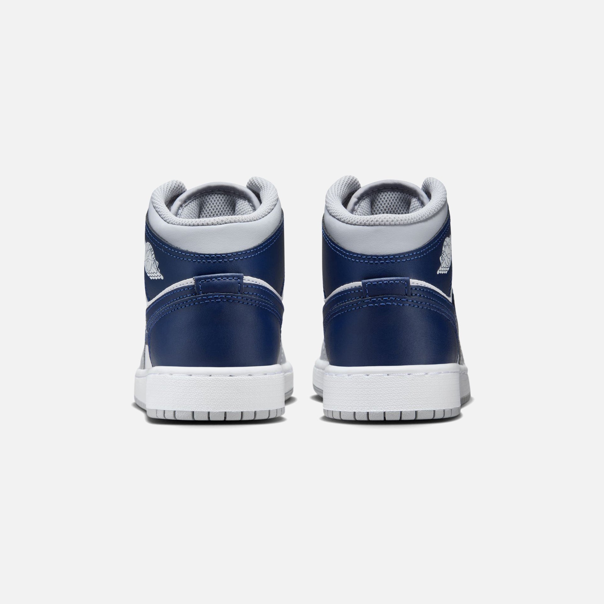 Jordan GS Air Jordan 1 Mid - White / Midnight Navy / Wolf Grey