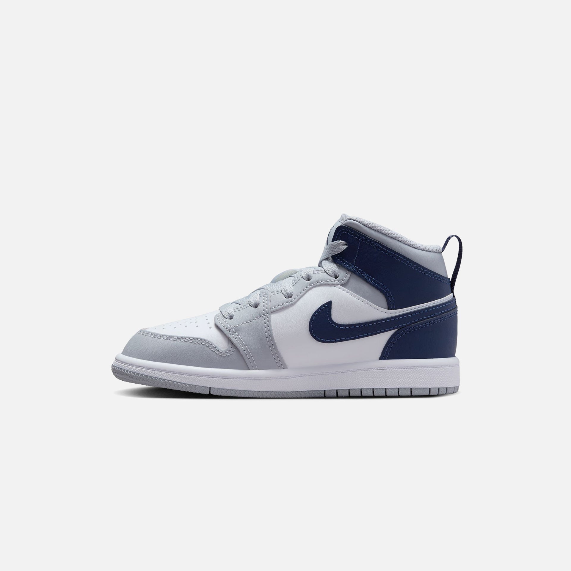 Nike Air Jordan Pre-School Air Jordan 1 Mid - White / Midnight Navy / Wolf Grey