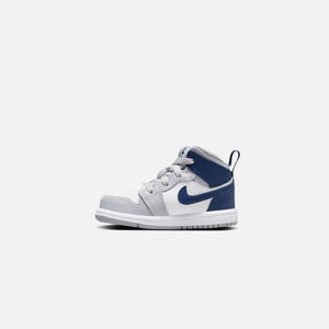 Jordan TD Air Jordan 1 Mid - White / Midnight Navy / Wolf Grey