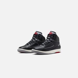 Nike Air Jordan 2 Retro - Black / Cement Grey / Fire Red / Sail