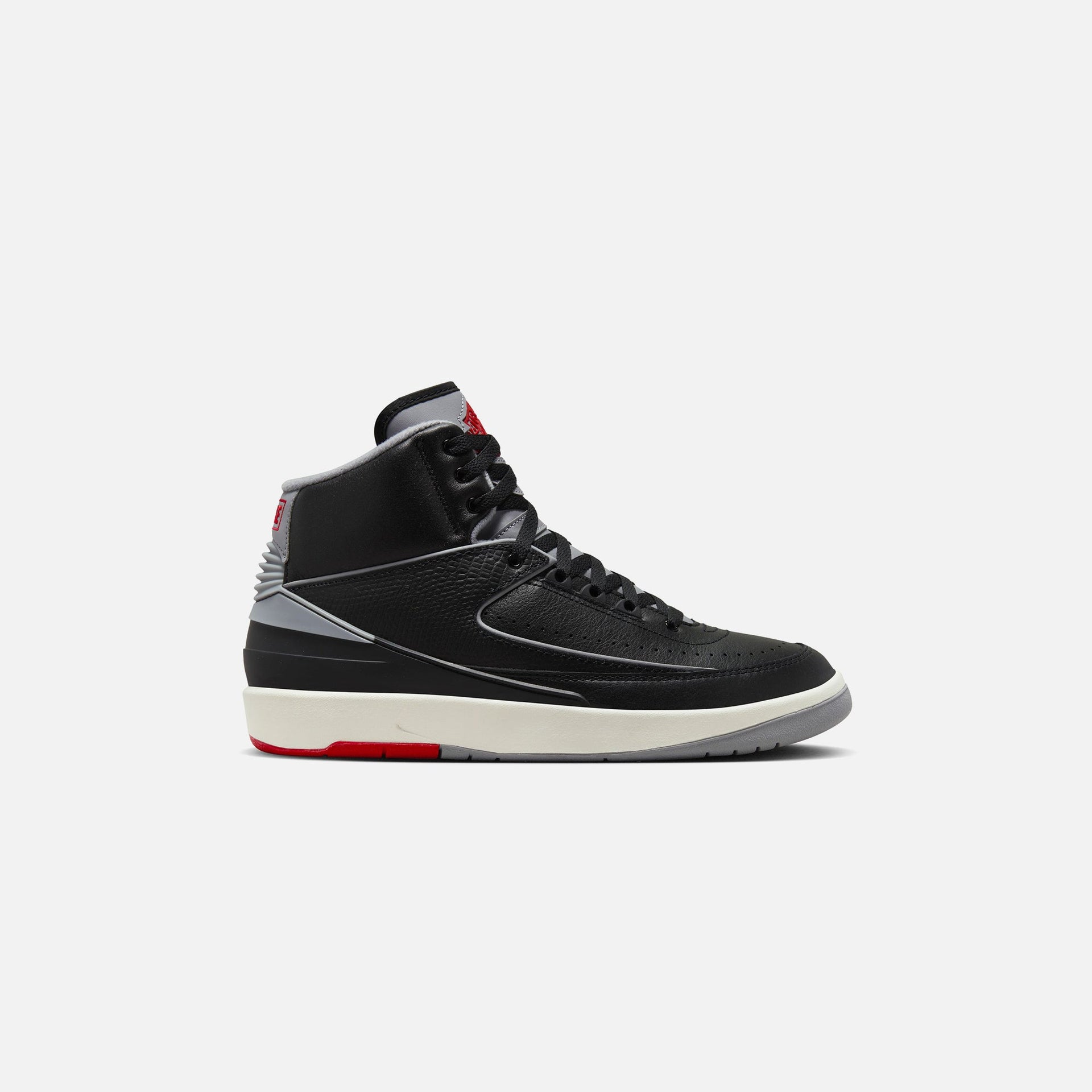 Nike Air Jordan 2 Retro - Black / Cement Grey / Fire Red / Sail