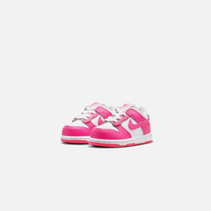 Nike TD Dunk Low - White / Laser Fuchsia