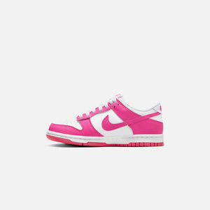 Nike GS Dunk Low - White / Laser Fuchsia