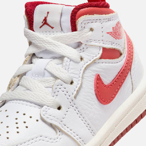 Jordan TD Air Jordan 1 Mid SE - White / Lobster / Dune Red / Sail