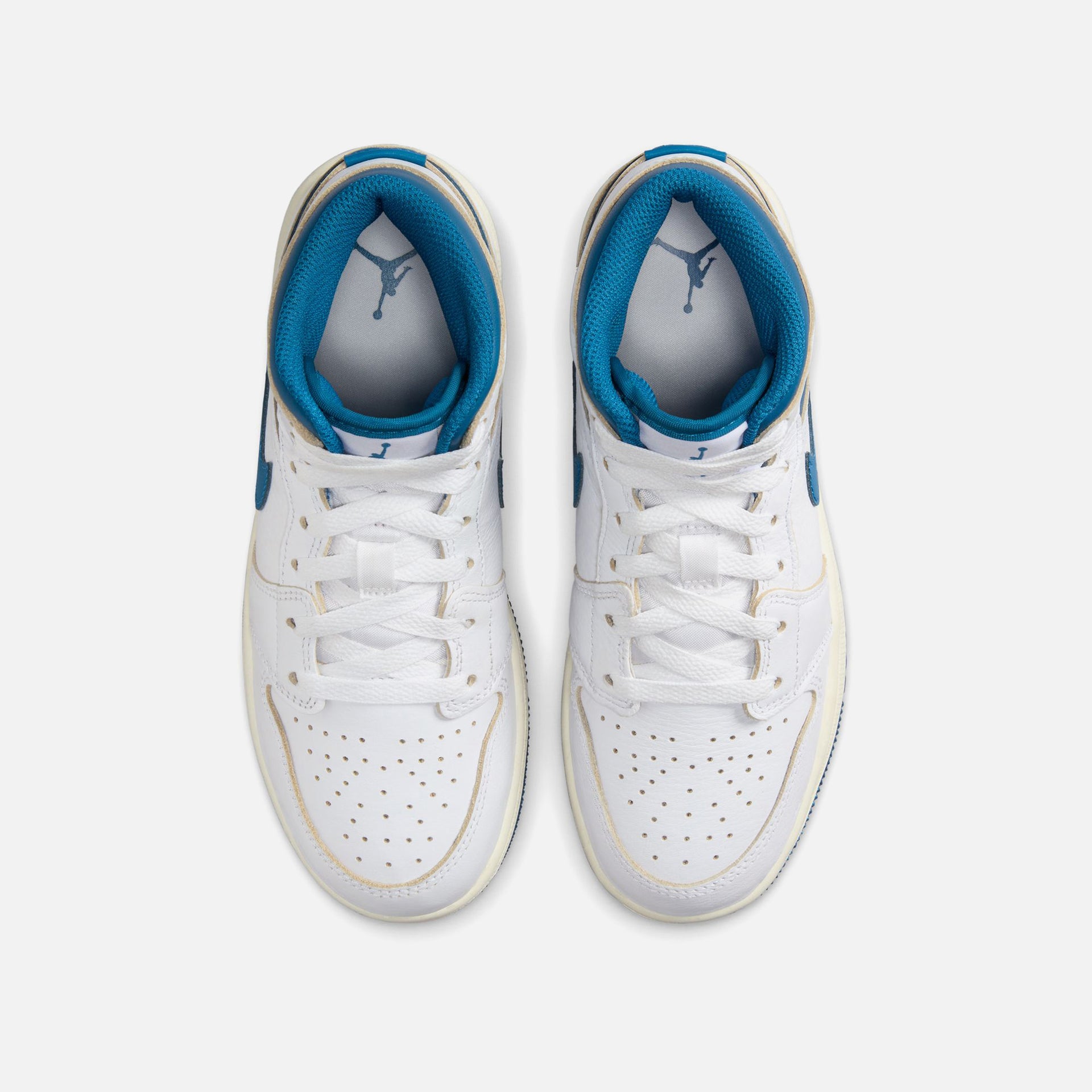 Jordan GS Air Jordan 1 Mid SE - White / Industrial Blue / Sail