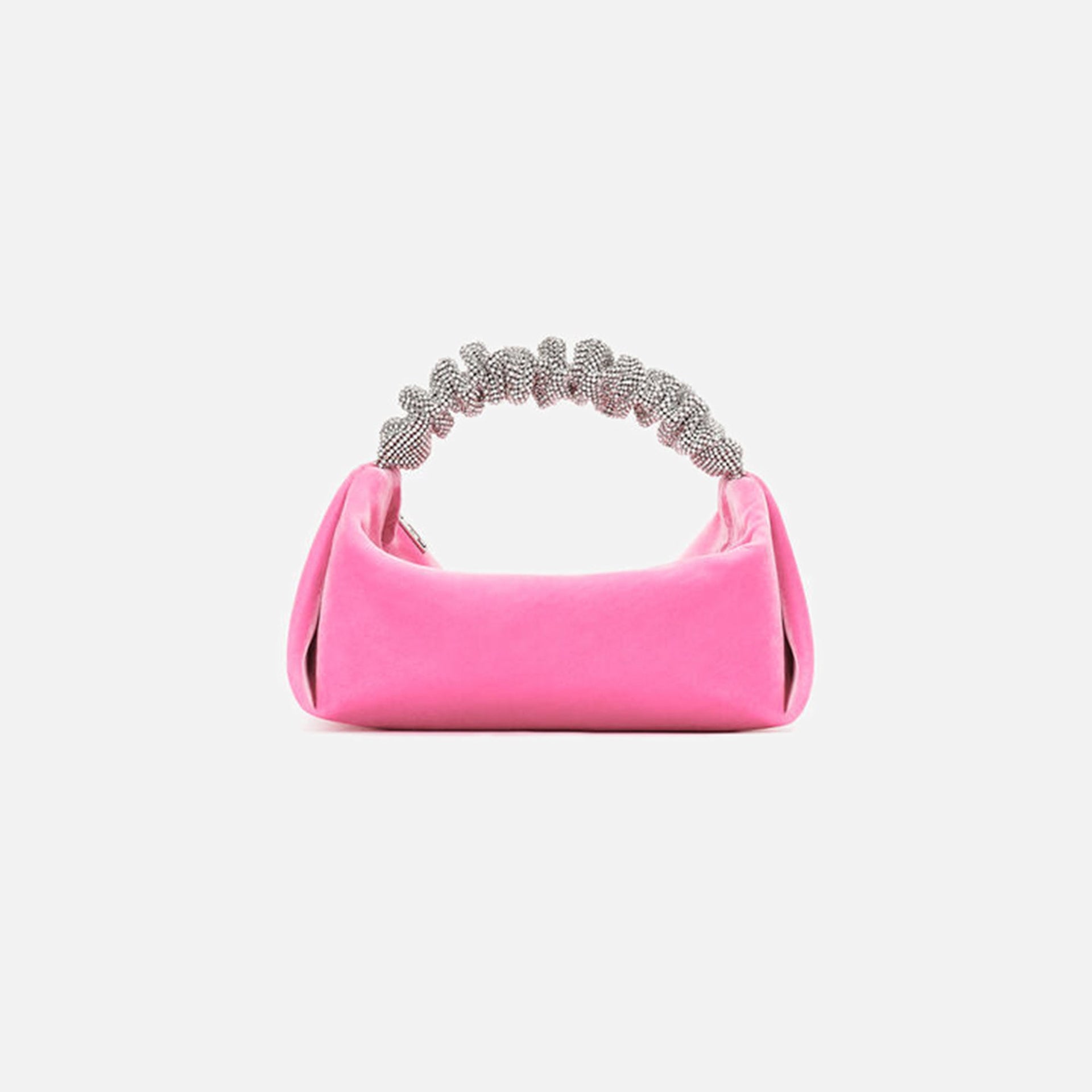 Alexander Wang Scrunchie Mini Velvet Crystal Bag - Lipstick Pink