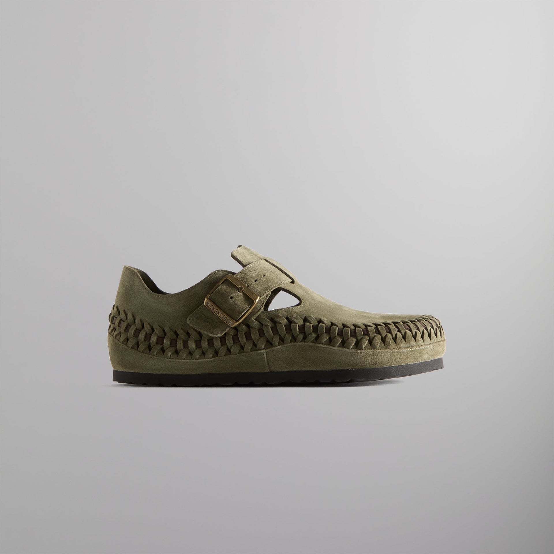 Kith for Birkenstock London Braided Shearling- Olive Night