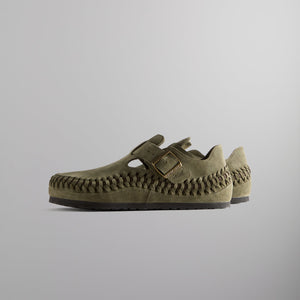 Kith for Birkenstock London Braided Shearling- Olive Night