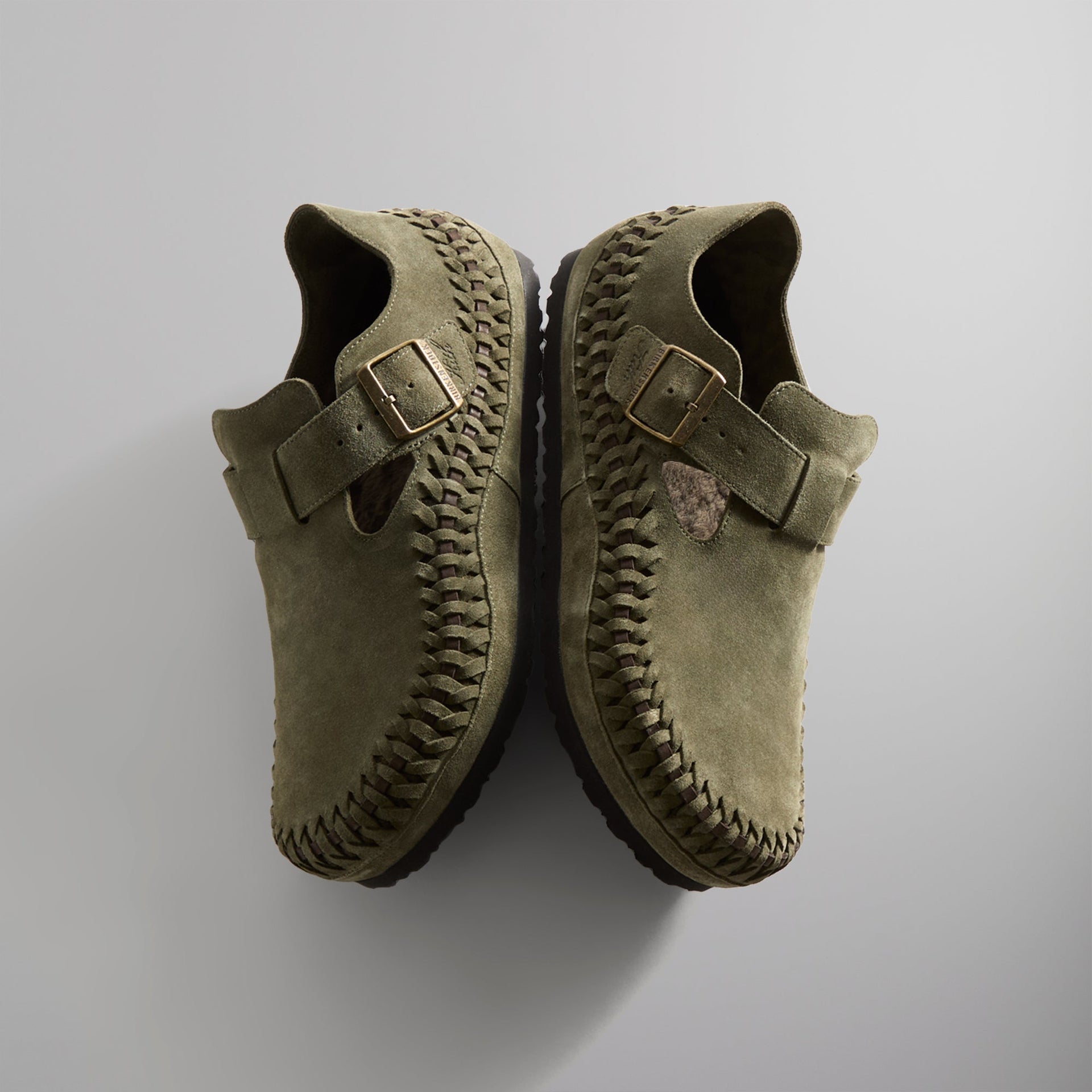 Kith for Birkenstock London Braided Shearling- Olive Night