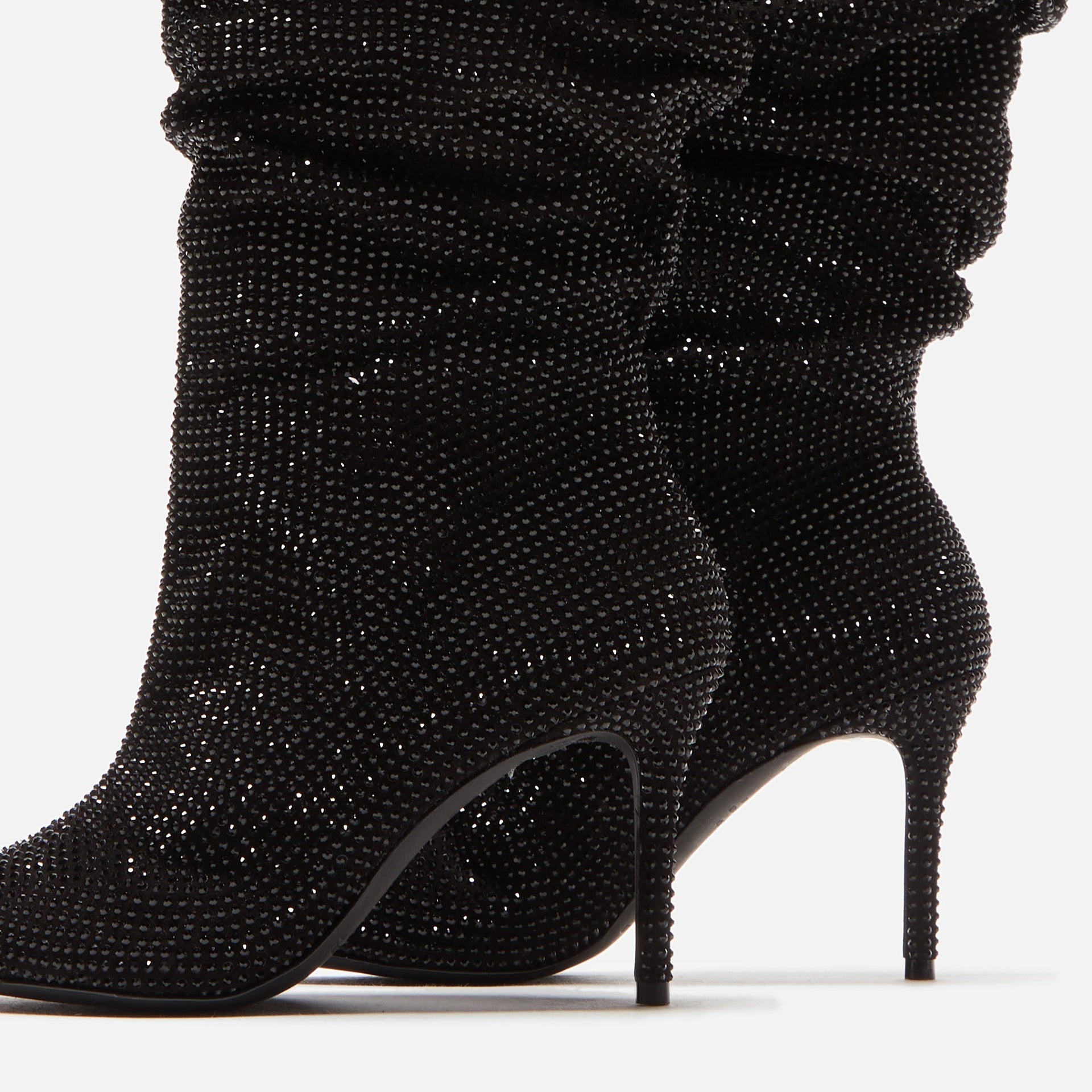 Black Suede Studio Geni Boot - Black Crystal Embellished Suede