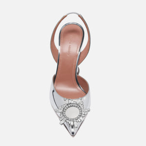 Amina Muaddi Begum Sling CL Heel 95mm - Mirror Silver