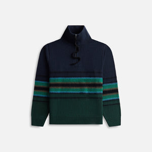 Craig Green Tape Knit Polo - Navy Green / Multi