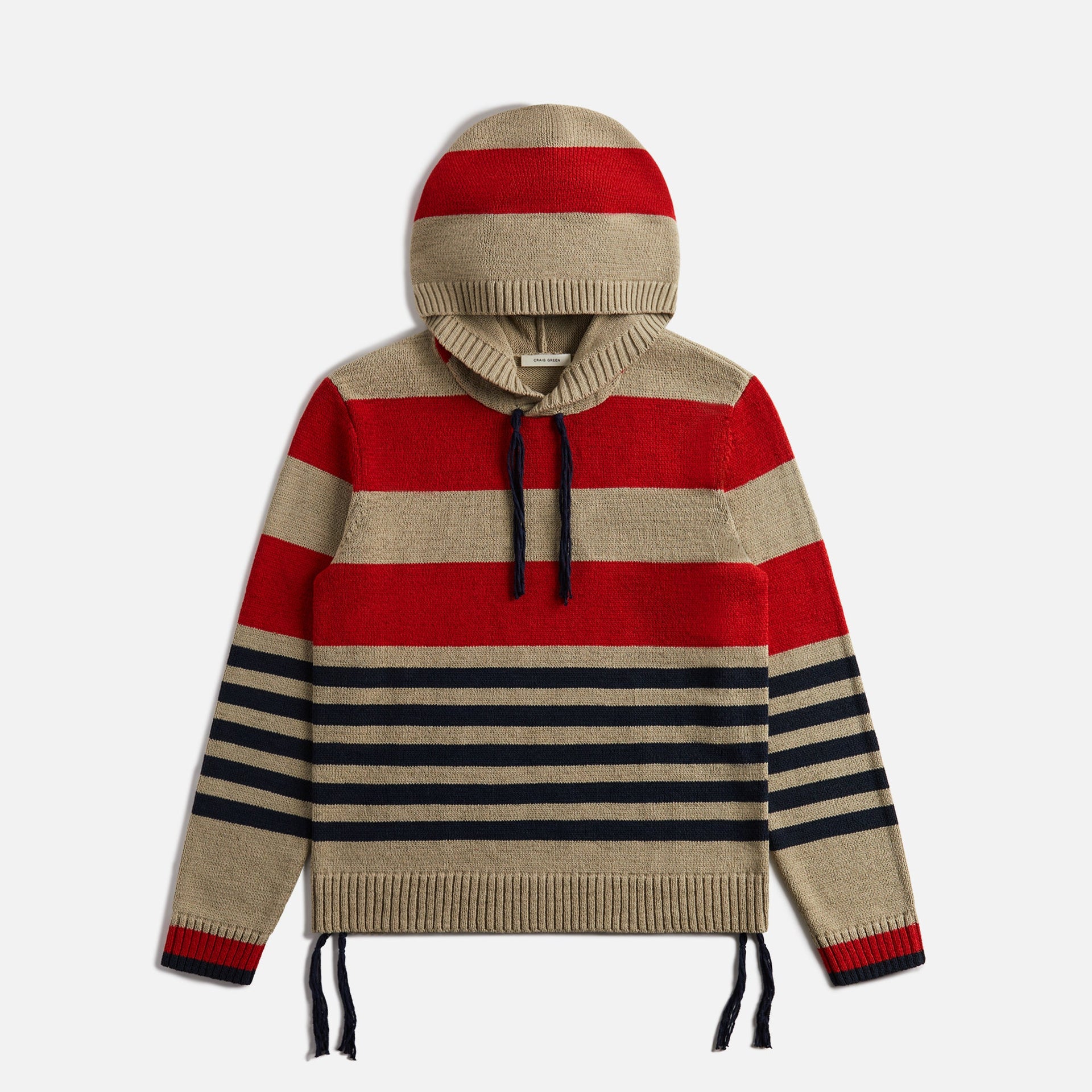 Craig Green Stripe Hooded Jumper - Red Landscape Stripe