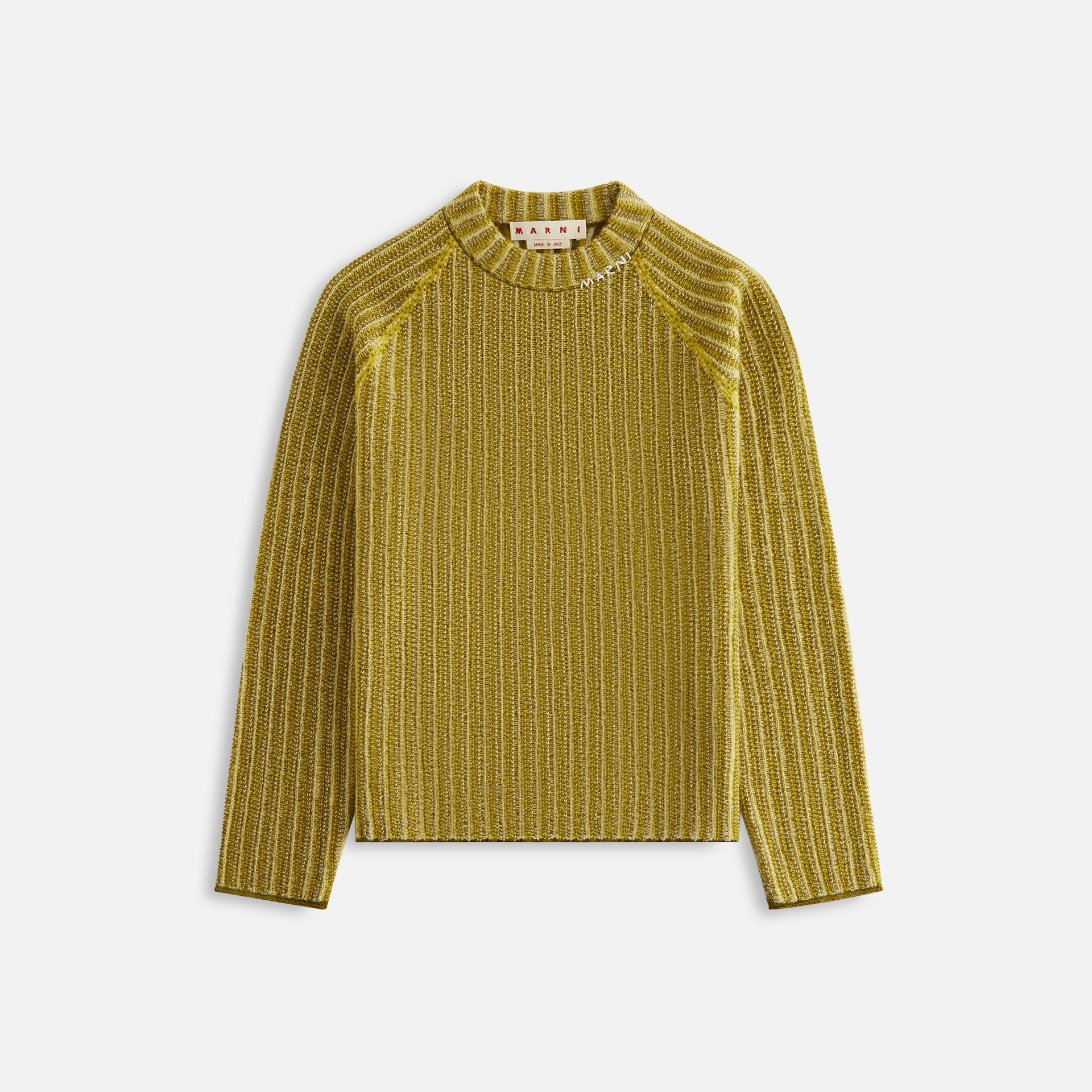 Marni Green Jumper with Degrade Stripes - Citronelle