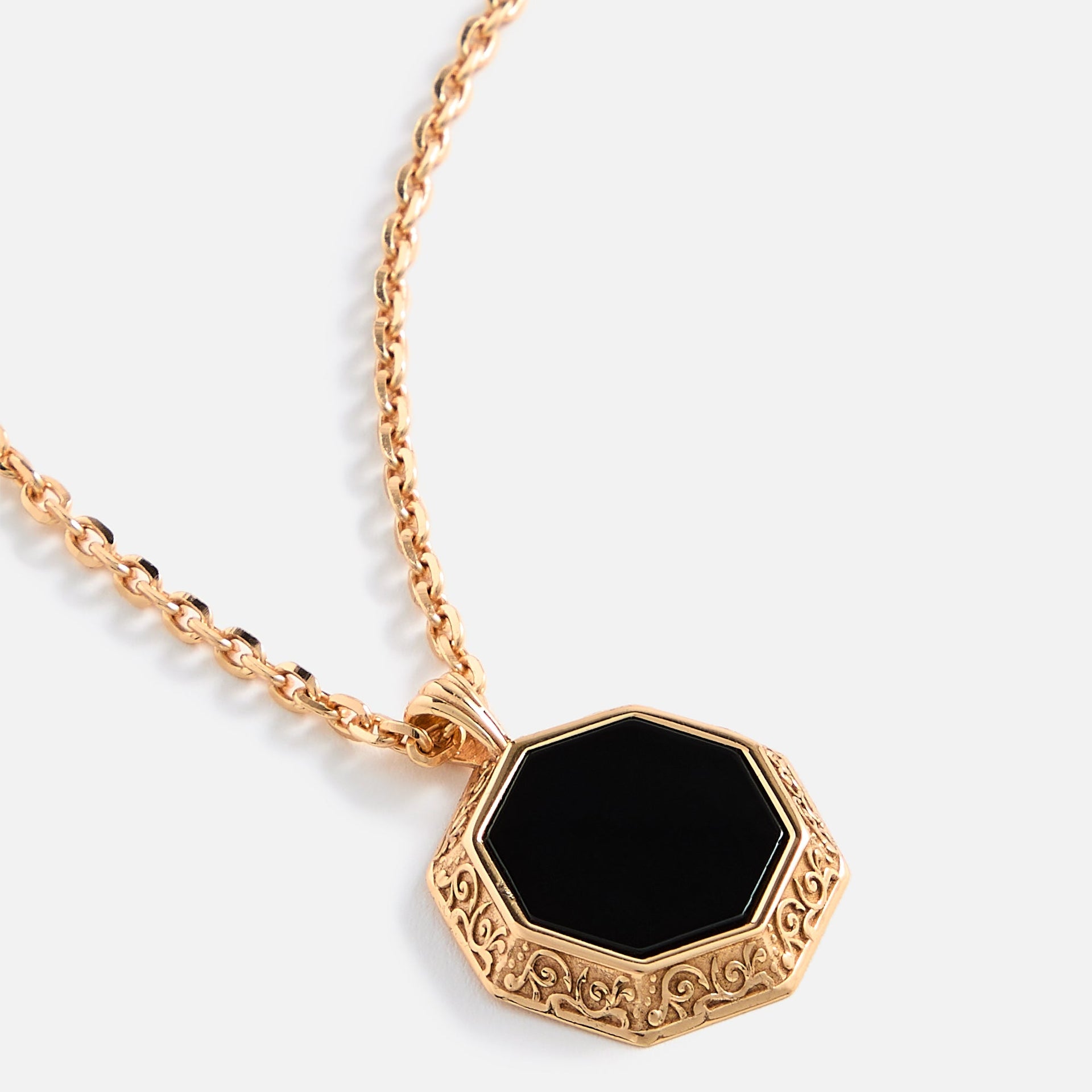 Emanuele Bicocchi Gold Octagon Onyx Amulet Necklace - Gold