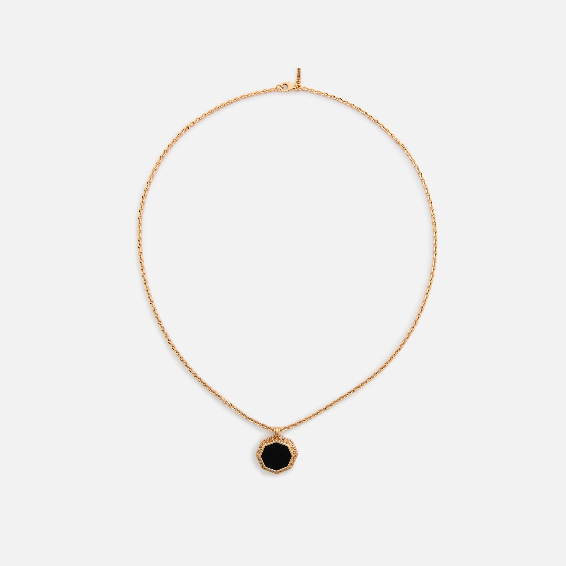 Emanuele Bicocchi Gold Octagon Onyx Amulet Necklace - Gold