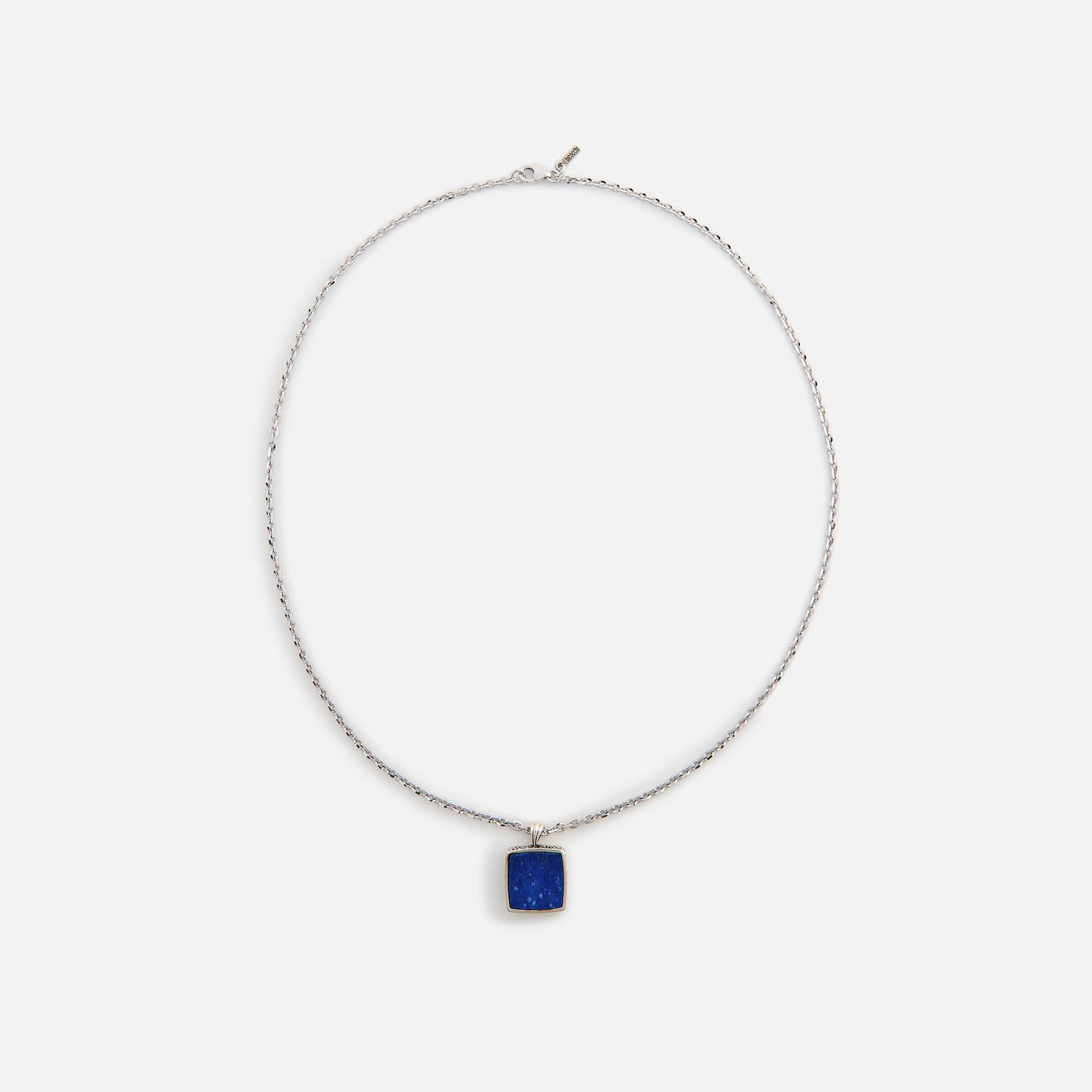 Emanuele Bicocchi Square Lapis Amulet Necklace - Silver