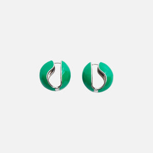 Coperni Lacquered Logo Earrings - Green