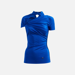 Coperni Asymmetric Draped Jersey Top - Blue