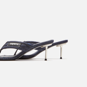 Coperni Denim Branded Thong Sandal - Dark Navy