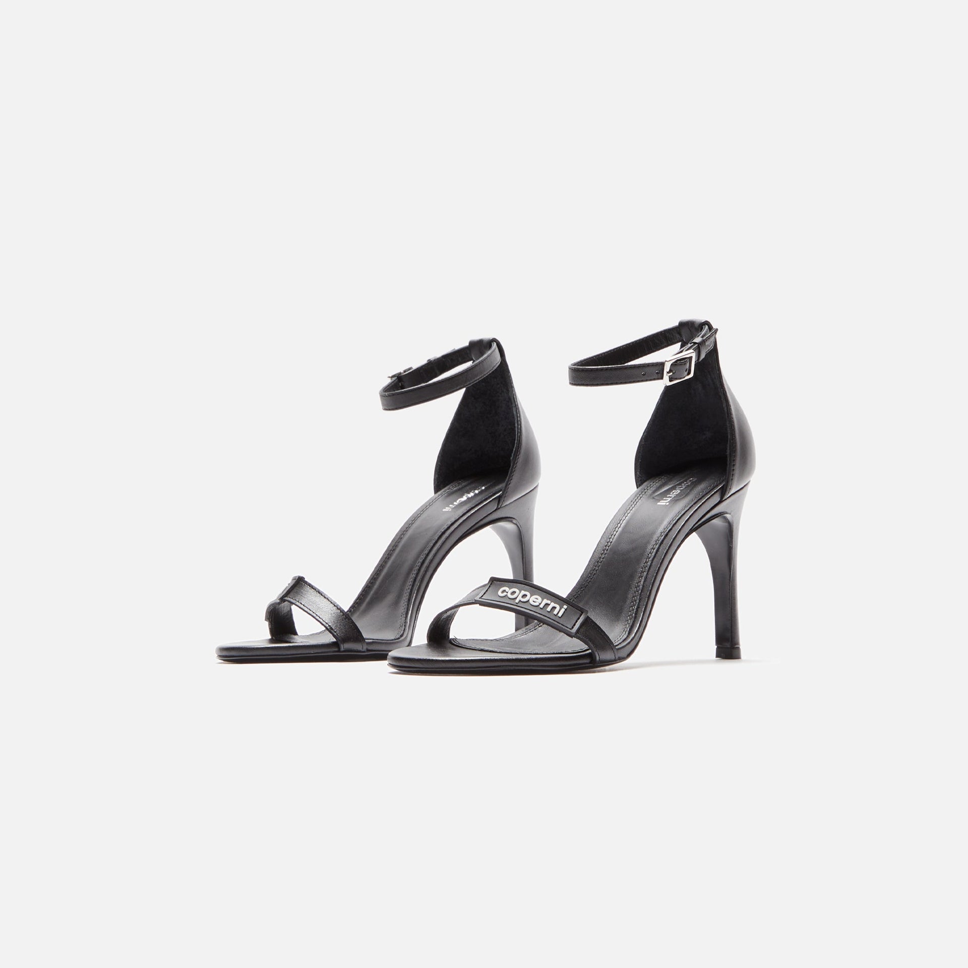 Coperni Skinny Strap Logo Sandals - Black