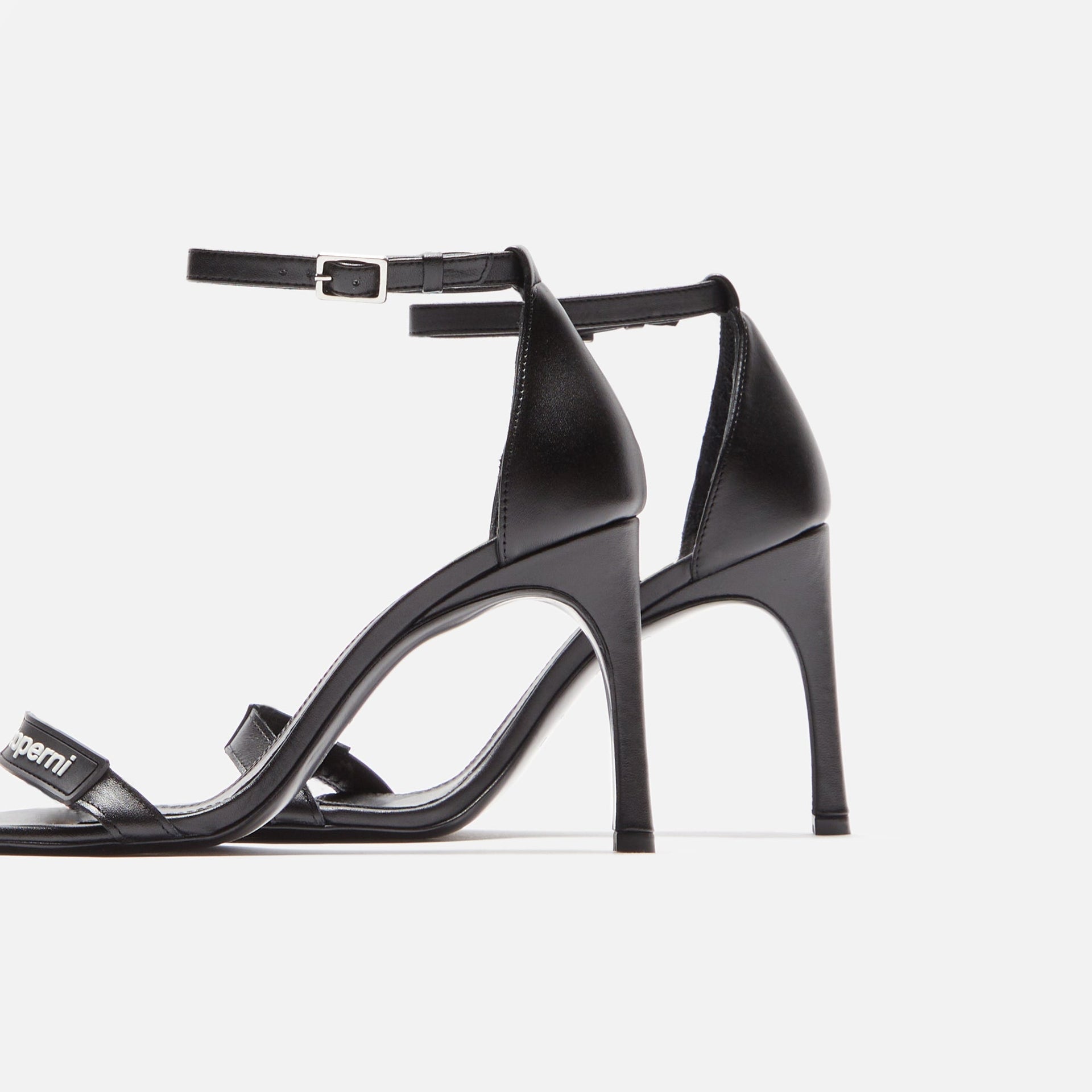 Coperni Skinny Strap Logo Sandals - Black