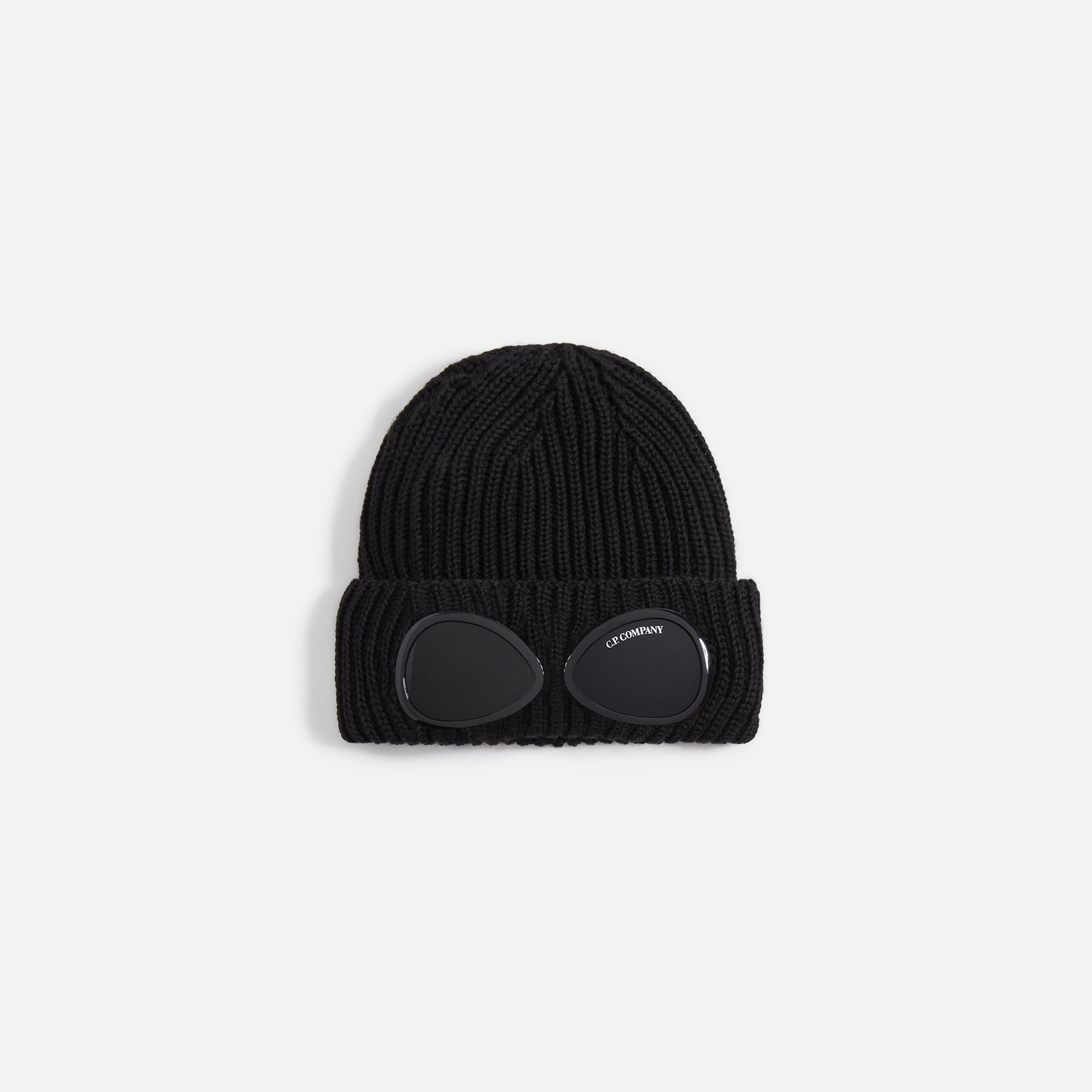 C.P. Company Extra Fine Merino Wool Goggle Beanie - Black