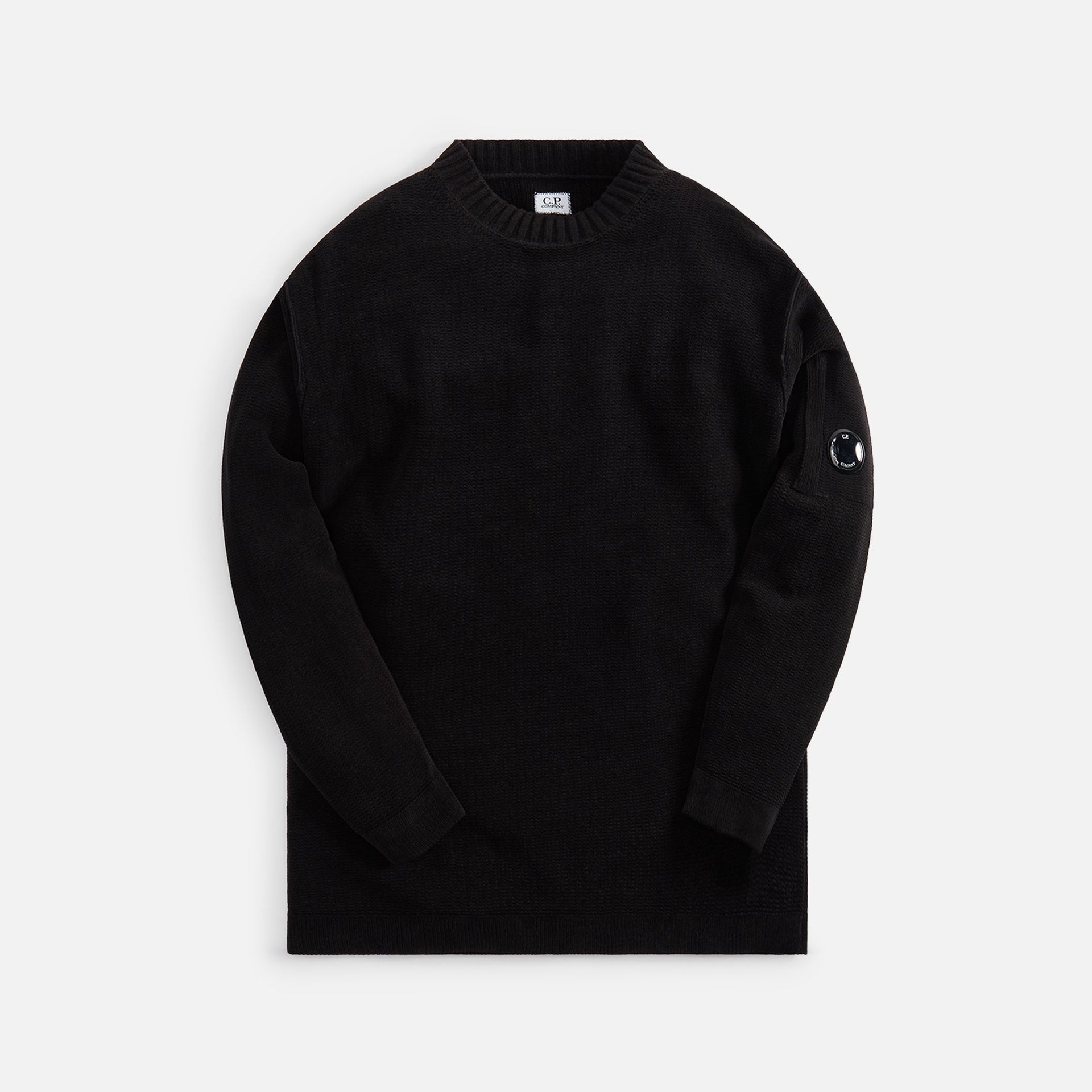 C.P. Company Chenille Cotton High Neck Knit - Black