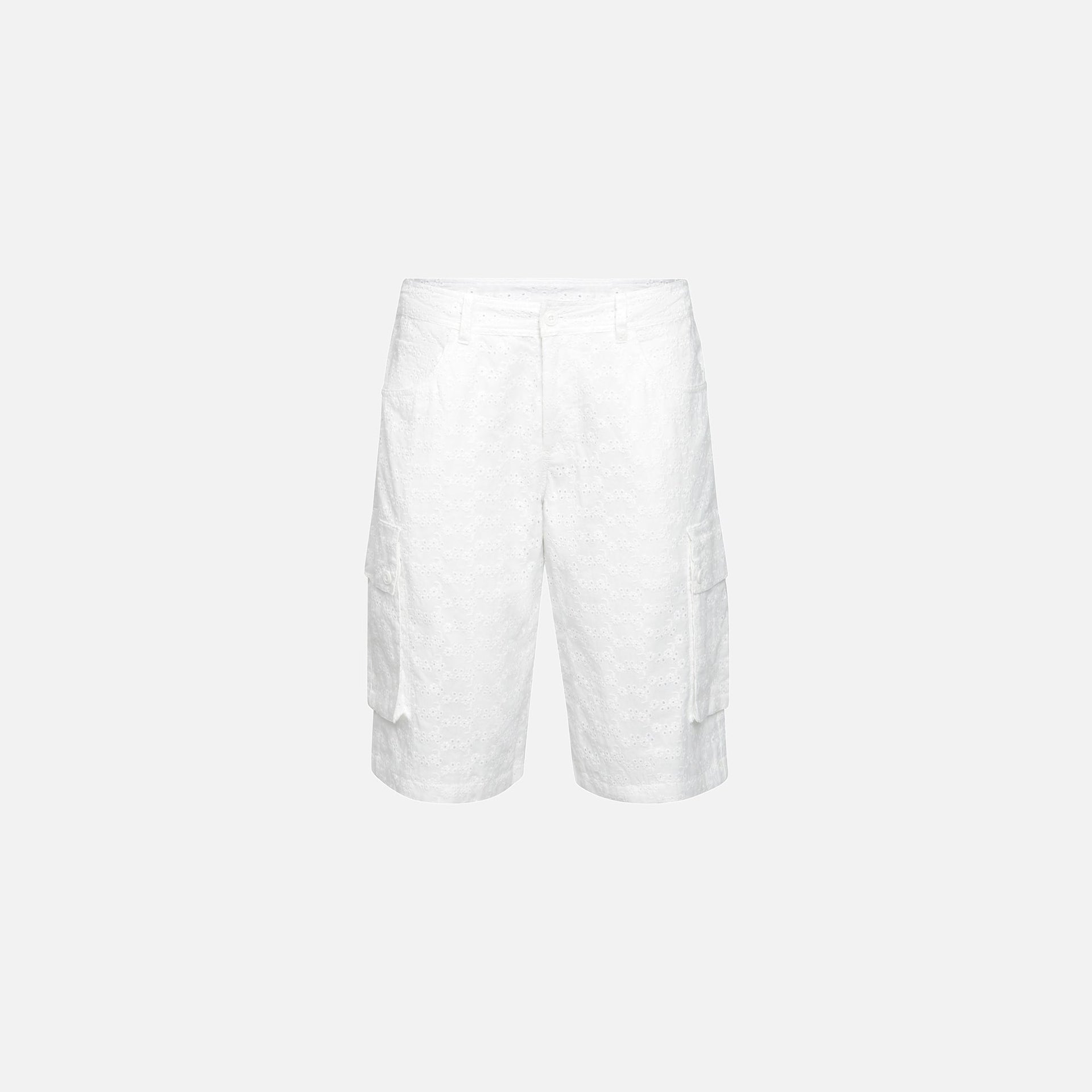 GUIZIO Justina Eyelet Shorts - White